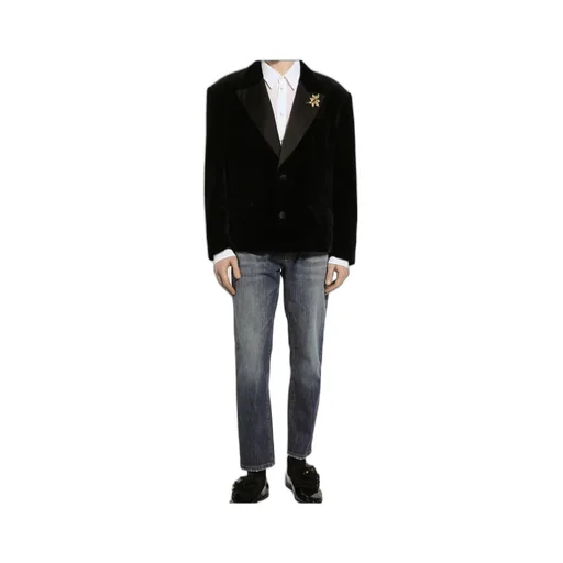 Oversize Single-Breasted Velvet Jacket