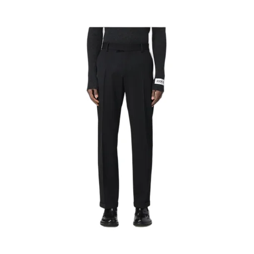 Straight Leg Turn-Up Hem Trousers