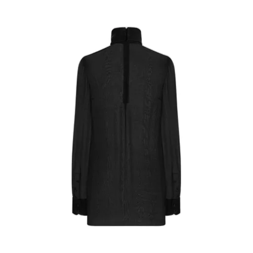 Satin Detailed Chiffon Blouse