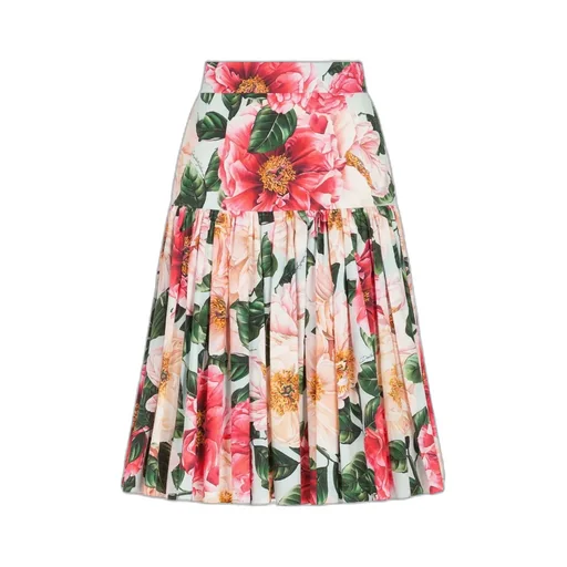 Floral-Print Pleated Skirt