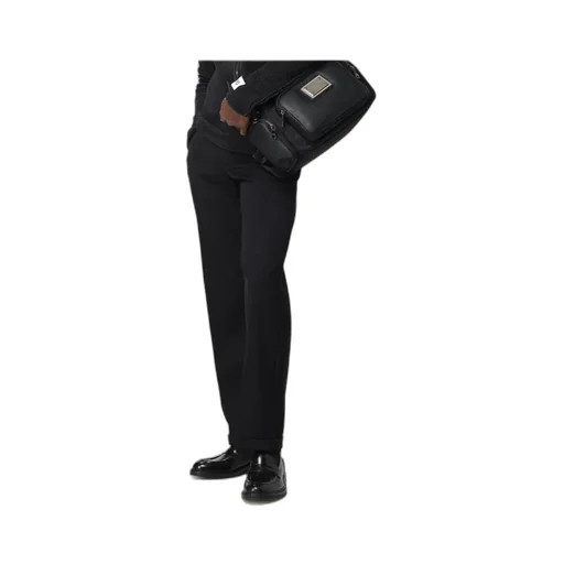 Straight Leg Turn-Up Hem Trousers