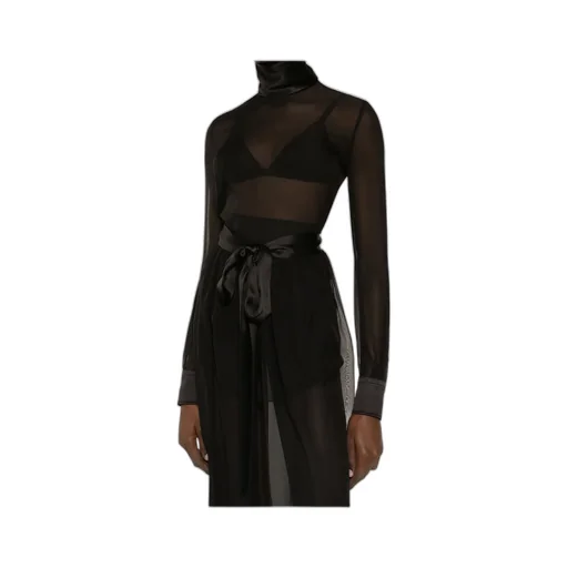 Satin Detailed Chiffon Blouse