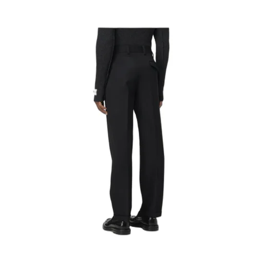 Straight Leg Turn-Up Hem Trousers