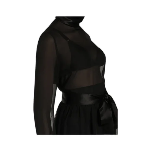 Satin Detailed Chiffon Blouse