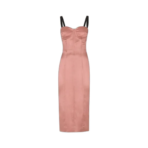 Satin Calf-Length Corset Dress