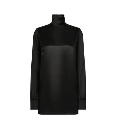 High Neck Satin Blouse