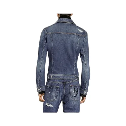Buttoned Straight Hem Denim Jacket