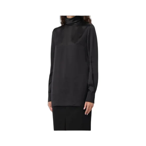 High Neck Satin Blouse