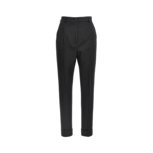 Turned-Up Hem Tailored Trousers
