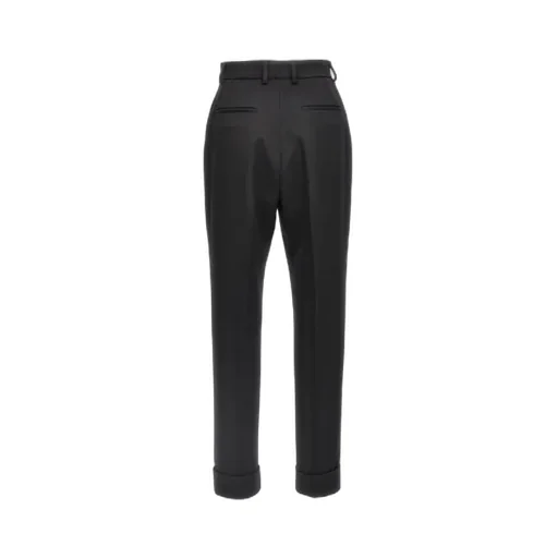 Turned-Up Hem Tailored Trousers