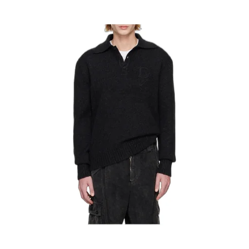 Dg Logo Embroidered Knitted Polo Shirt