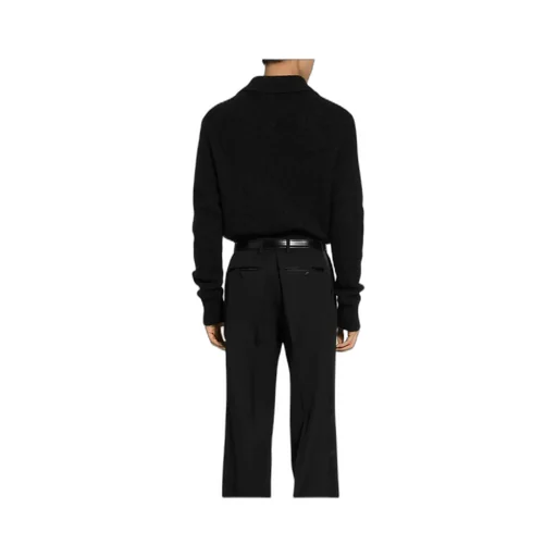 Dg Logo Embroidered Knitted Polo Shirt