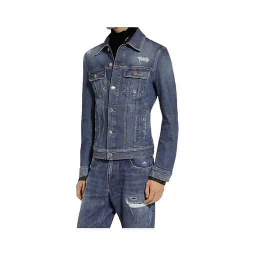 Buttoned Straight Hem Denim Jacket