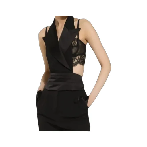 Double-Breasted Satin Vest