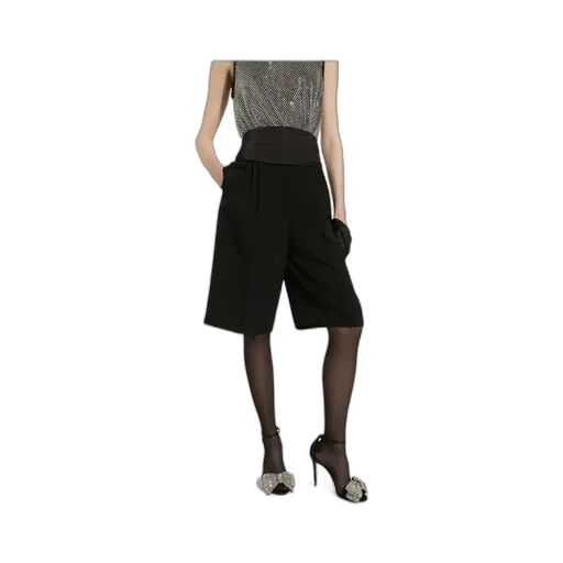 Gabardine Tuxedo Bermuda Shorts