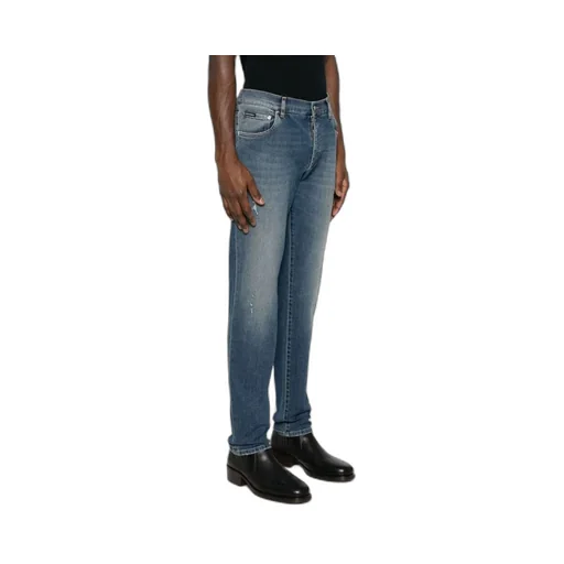 Mid-Rise Ripped Denim Jeans