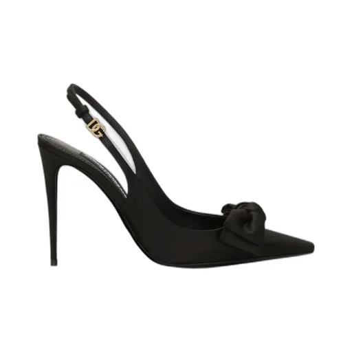 Bow Detailed Satin Slingbacks
