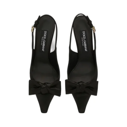 Bow Detailed Satin Slingbacks