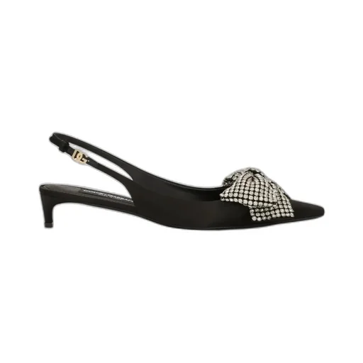 Embellished Satin Slingbacks