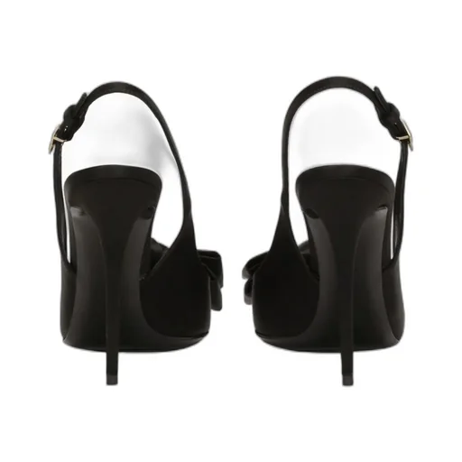Bow Detailed Satin Slingbacks