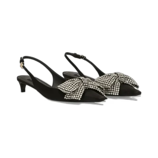 Embellished Satin Slingbacks