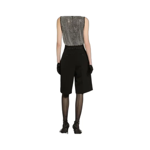 Gabardine Tuxedo Bermuda Shorts
