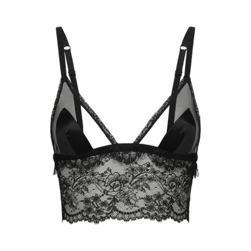 Lace Detailed Satin Bralette