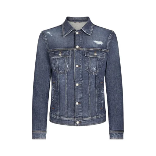 Buttoned Straight Hem Denim Jacket