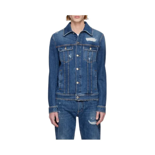Buttoned Straight Hem Denim Jacket