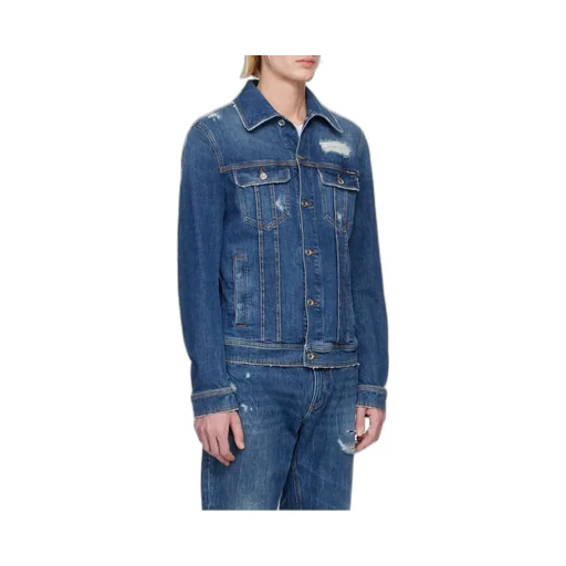 Buttoned Straight Hem Denim Jacket