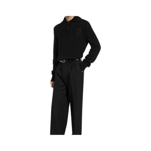 Dg Logo Embroidered Knitted Polo Shirt