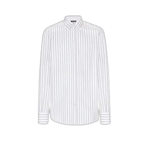 Striped Curved Hem Shirt