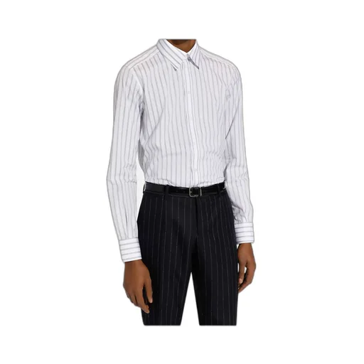 Striped Curved Hem Shirt