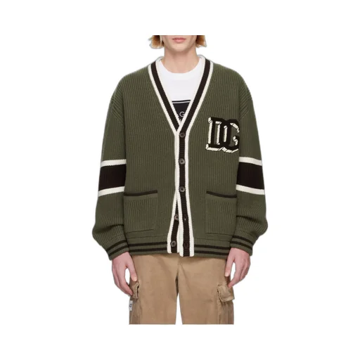 Dg Logo Patch Rib-Knitted Cardigan