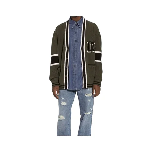 Dg Logo Patch Rib-Knitted Cardigan
