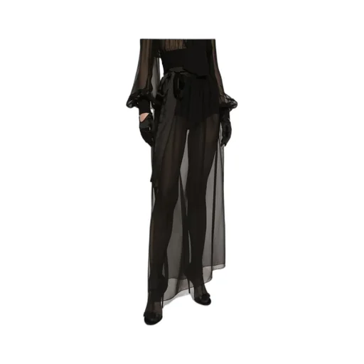 Belted Midi Chiffon Skirt