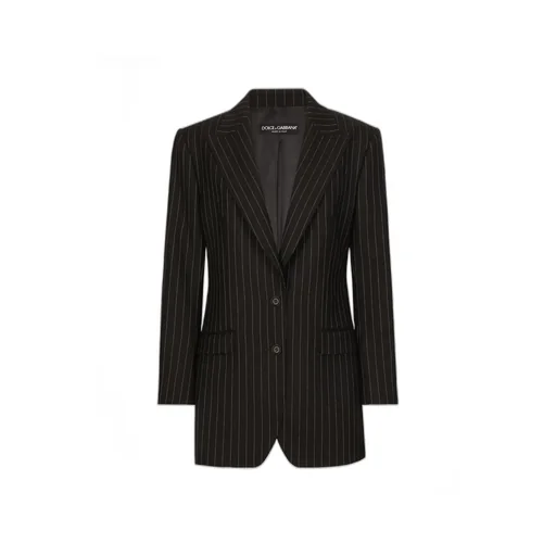 Single-Breasted Pinstriped Jacket