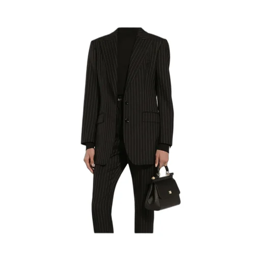 Single-Breasted Pinstriped Jacket