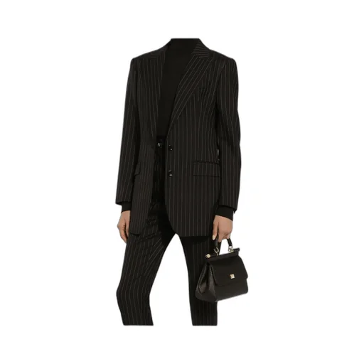 Single-Breasted Pinstriped Jacket