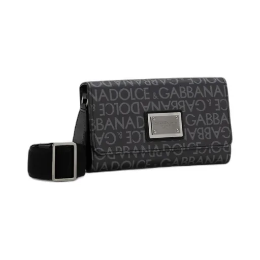Logo Jacquard Foldover Top Crossbody Bag