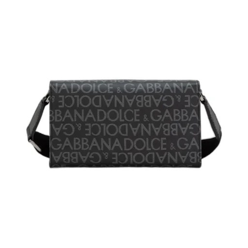 Logo Jacquard Foldover Top Crossbody Bag