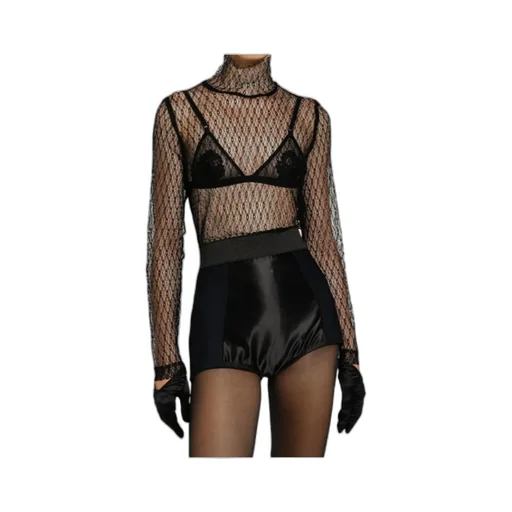 High-Neck Long Sleeved Blouse