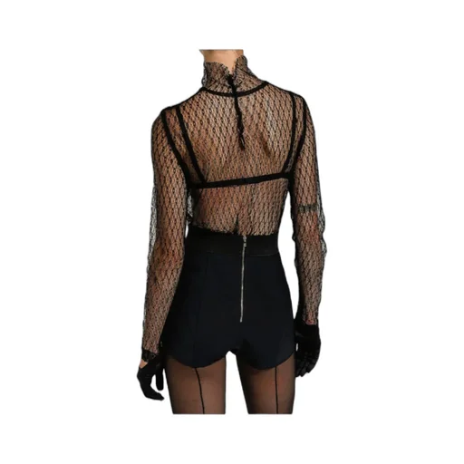 High-Neck Long Sleeved Blouse