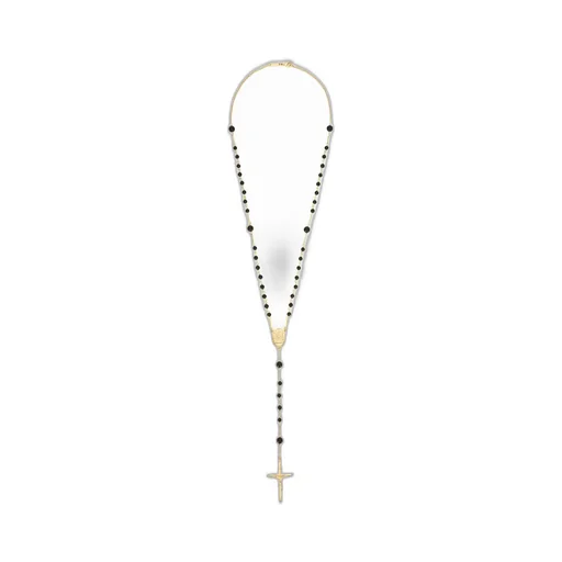 Rosary Cross Pendant Embellished Necklace