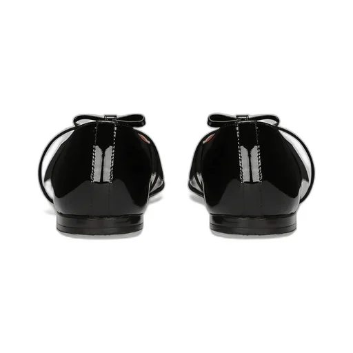 Logo-Strap Bow Ballerina Shoes