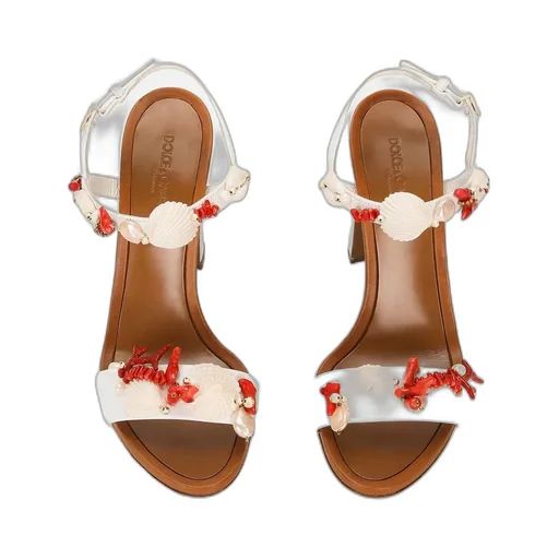 Keira Coral Embroidered Sandals