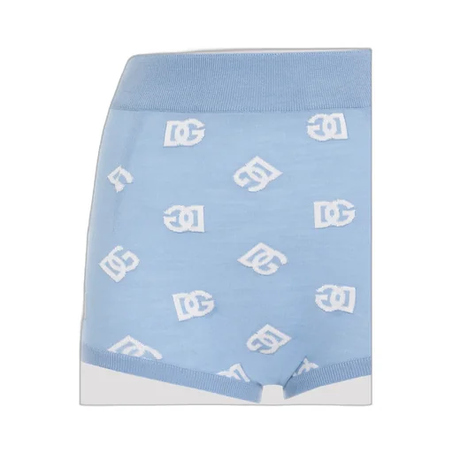 Logo Embroidered Elastic Waist Mini Shorts
