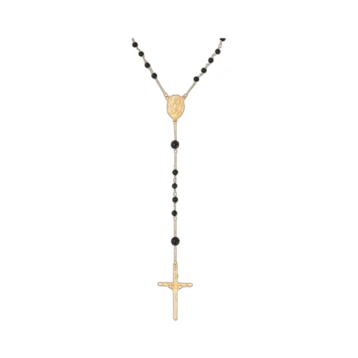 Rosary Cross Pendant Embellished Necklace