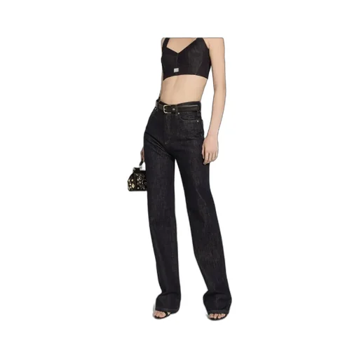 Logo Embroidered Straight-Leg Denim Jeans