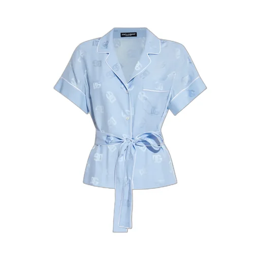 All-Over Dg Logo Jacquard Satin Shirt